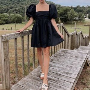 NWT Abercrombie Emerson puff sleeve poplin mini dress